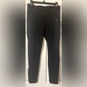Lululemon Womens Invigorate 7/8 Tights Size 8 Solid Black Mesh See Photos
